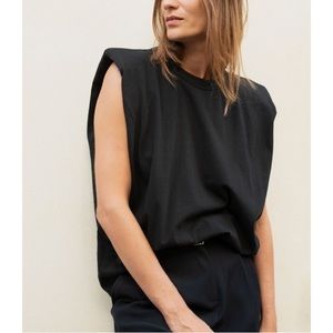 Frankie Shop: Eva Padded Shoulder Muscle T-Shirt